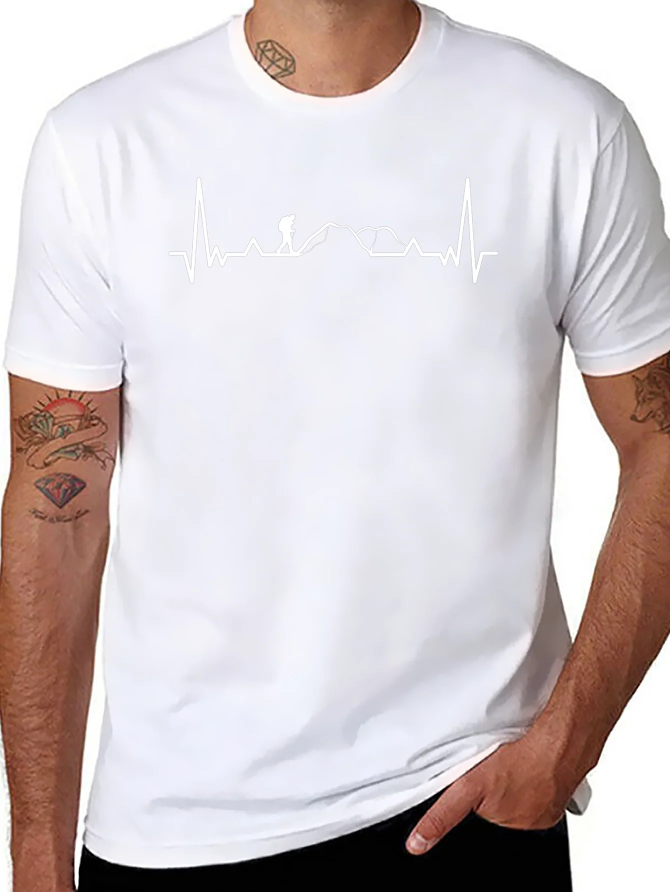 Hiking Heartbeat Graphic Tee - Black T-Shirt