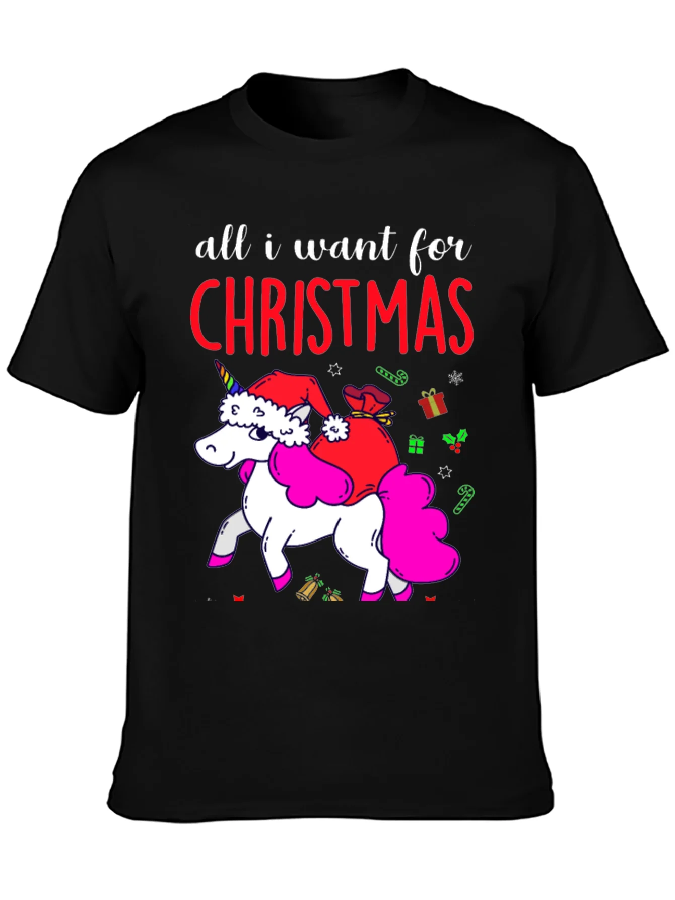 Unicorn Christmas T-Shirt - All I Want For Christmas