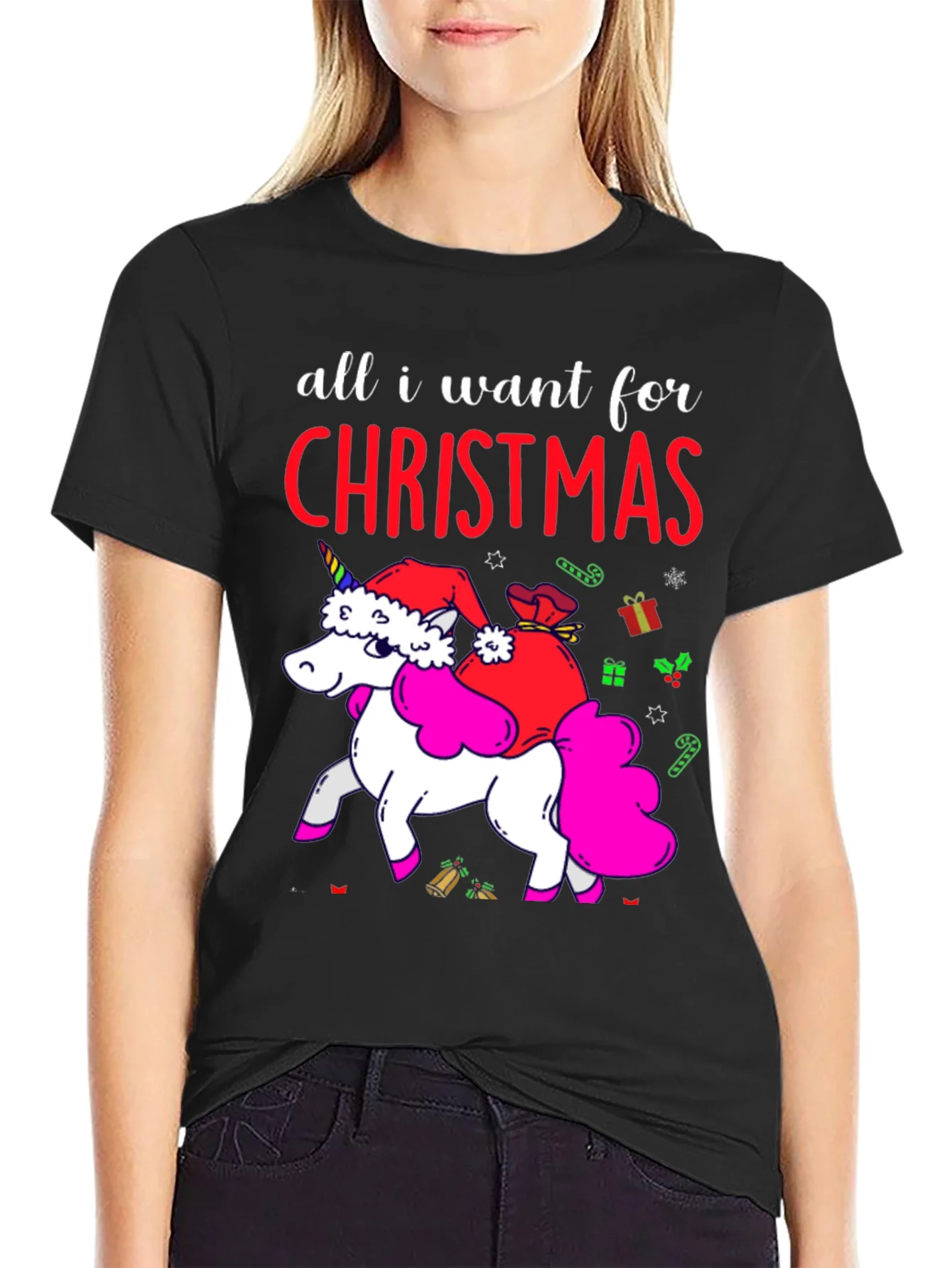 Unicorn Christmas T-Shirt - All I Want For Christmas