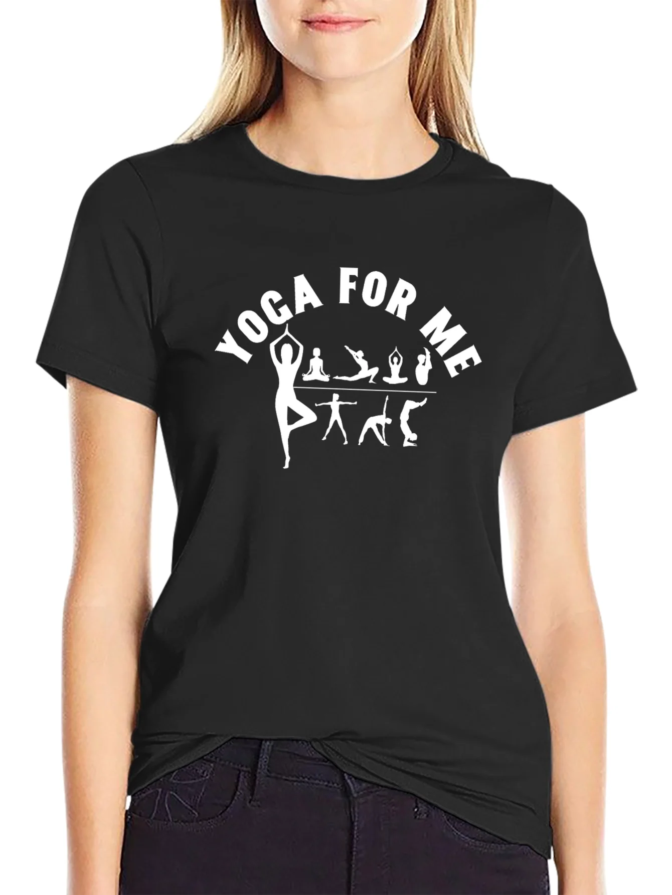 Yoga For Me Graphic Tee - Black Cotton Shirt