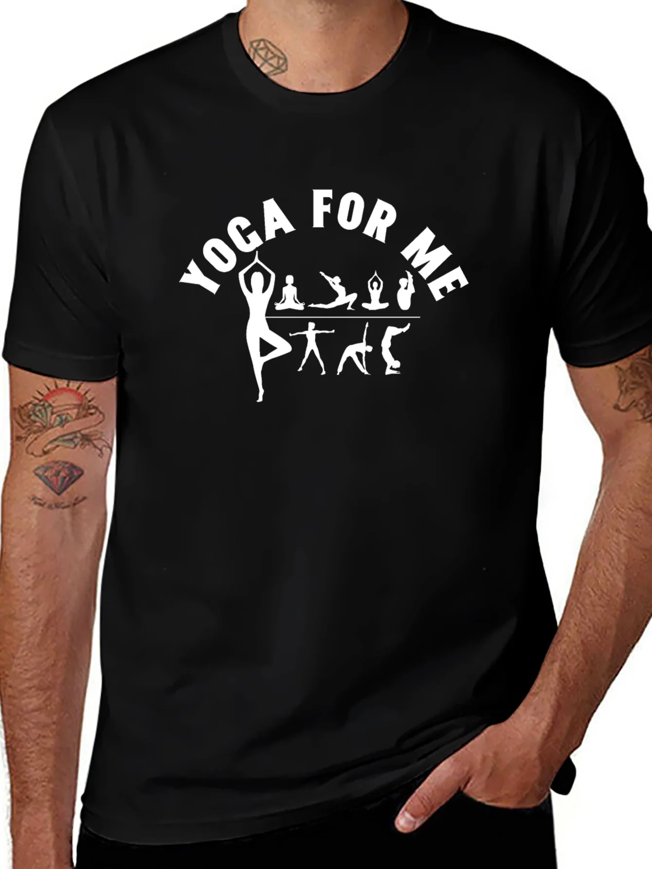 Yoga For Me Graphic Tee - Black Cotton Shirt