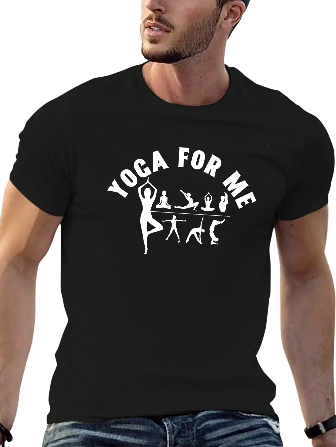 Yoga For Me Graphic Tee - Black Cotton Shirt
