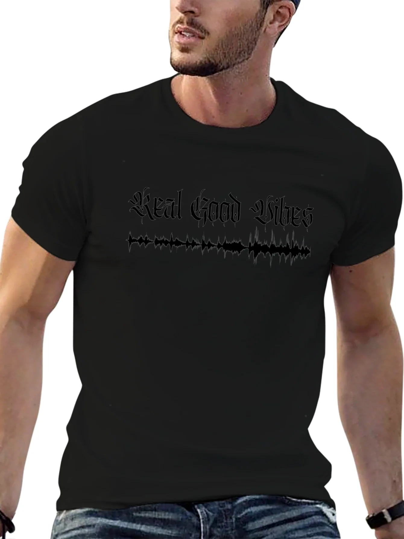 Real Good Vibes Black T-Shirt