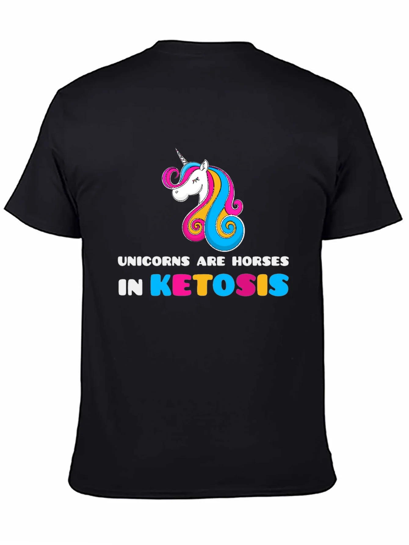 Unicorns Are Horses in Ketosis Black T-Shirt