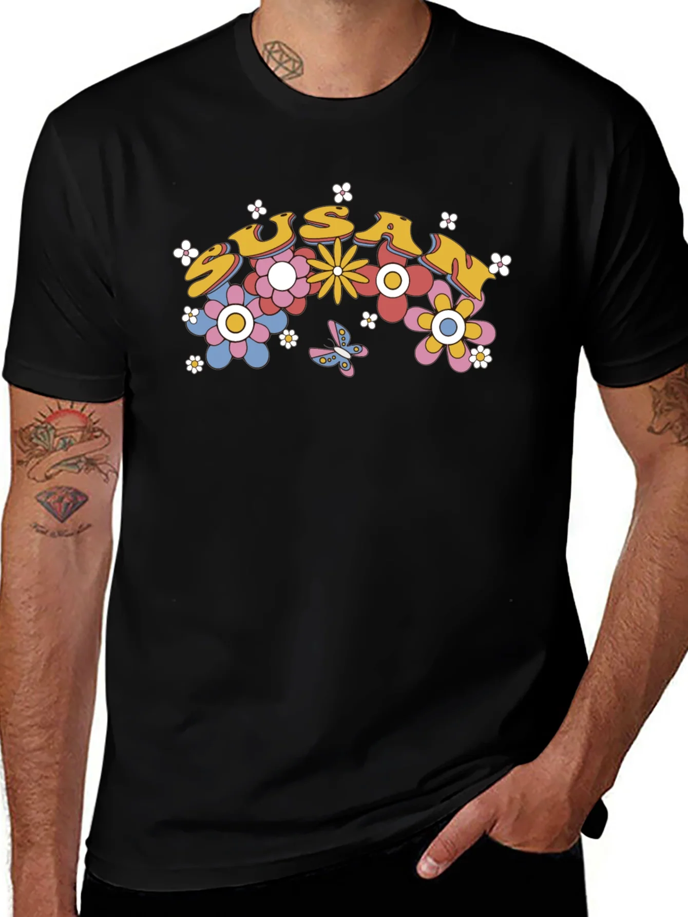 Susan Floral Retro Style T-Shirt