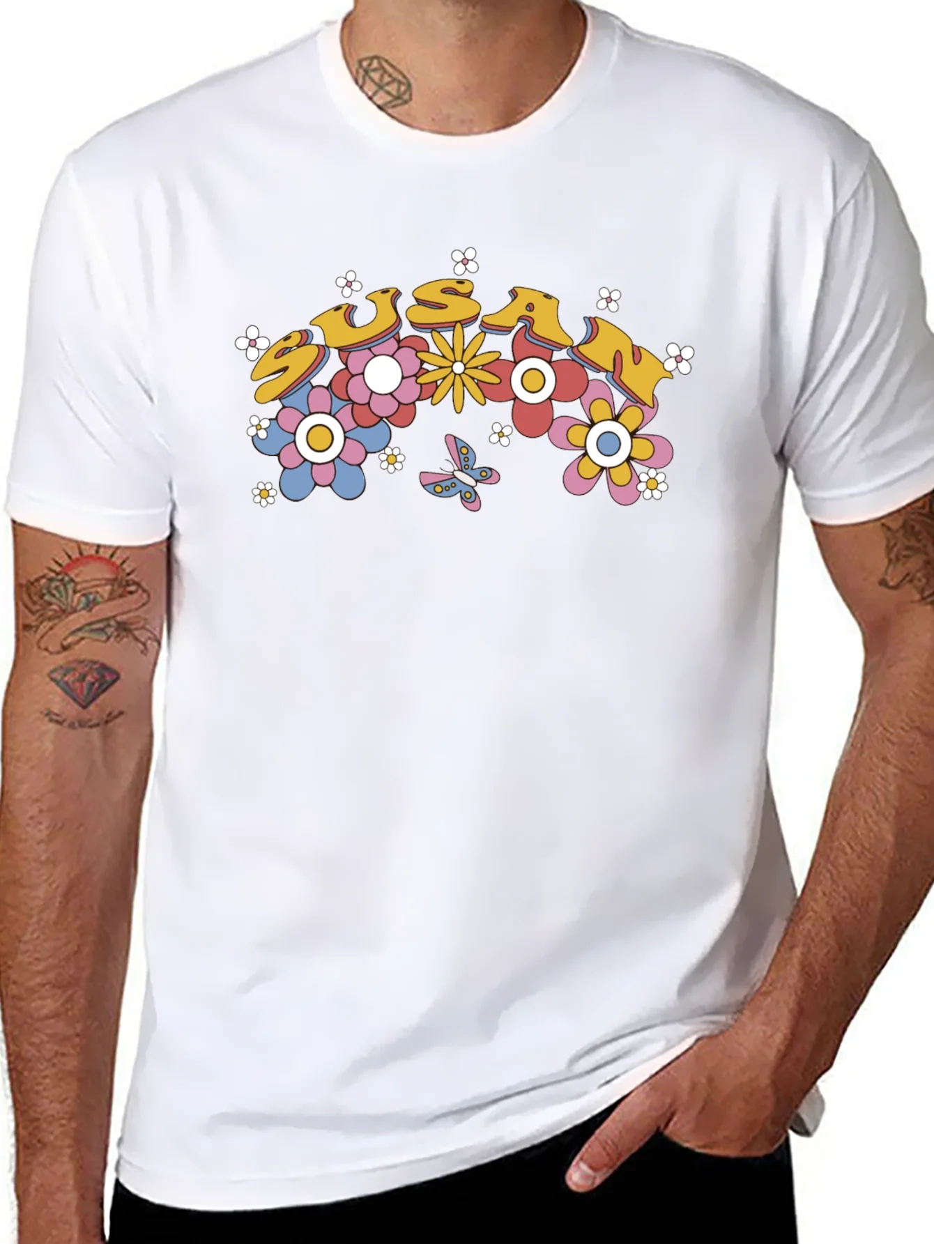 Susan Floral Retro Style T-Shirt