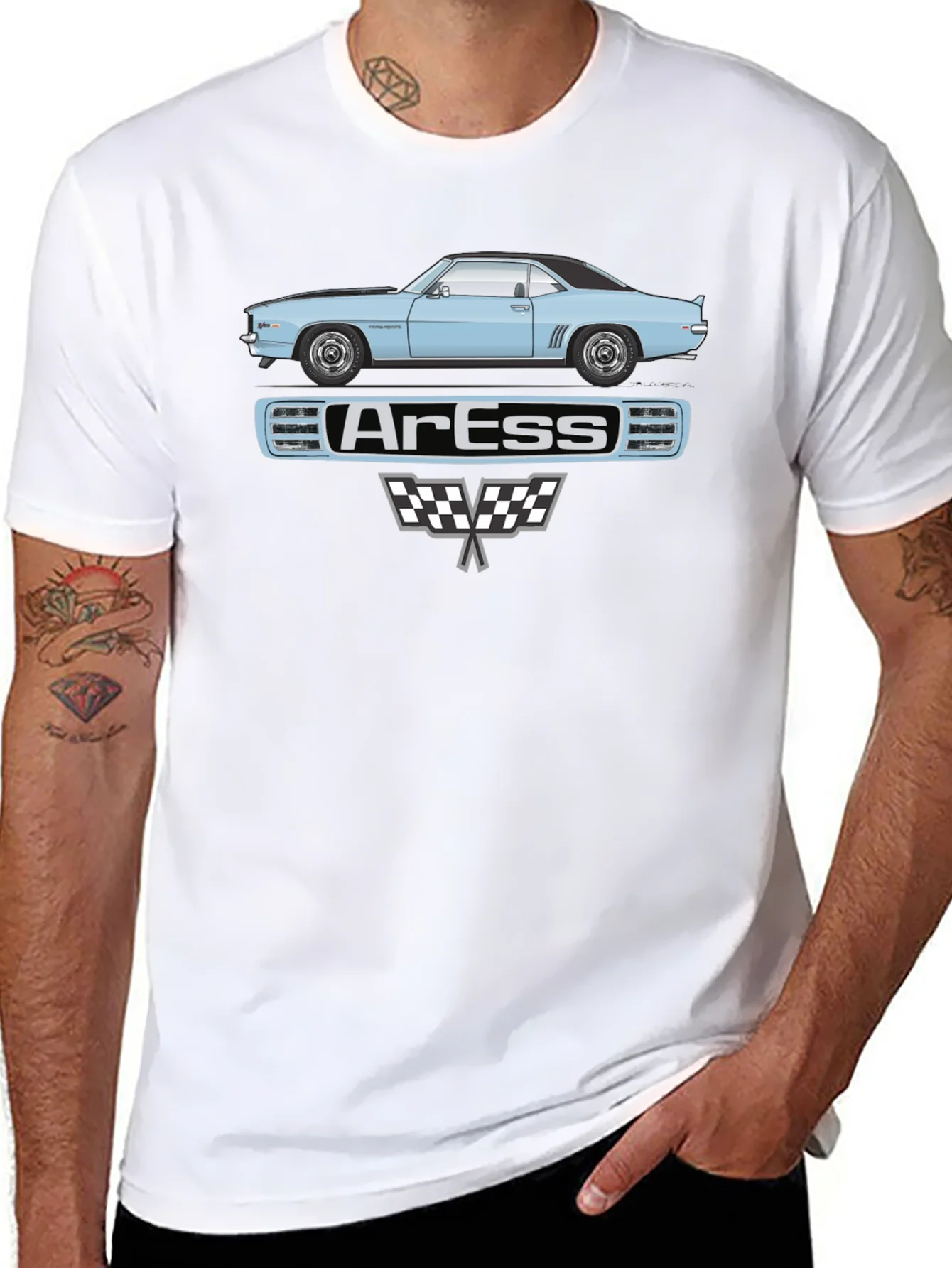 Classic Car Graphic Tee - ArEss Design Black T-Shirt